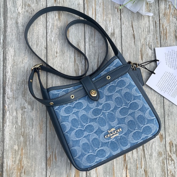Coach Hadley Mini Denim Crossbody Bag Purse - Picture 2 of 11